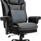 High Back Office Chair, 400lbs Rocking Desk Chair, Ergonomic Executive Office Chair with Adjustable Padded Armrest and Massage Lumbar Support, Adjustable Height Chair (Black)