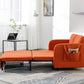 COOLMORE Convertible Sleeper Sofa Bed, Modern Velvet Loveseat Couch with Pull Out Bed, Small Love Seat Futon Sofa Bed with Headboard, 2 Pillows & Side Pockets for Living Room