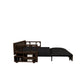 3-in-1 Convertible Sleeper Sofa Bed,Modern Velvet Loveseat Couch with Pull Out Bed,Small Love Seat Futon Sofa Bed with Convertible Office Desk,Black