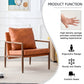 PU Leather Accent Arm Chair Mid Century Modern Upholstered Armchair with Imitation solid wood Walnut color Metal Frame Extra-Thick Padded Backrest and Seat Cushion Sofa Chairs for Living Room SF-010