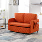COOLMORE Convertible Sleeper Sofa Bed, Modern Velvet Loveseat Couch with Pull Out Bed, Small Love Seat Futon Sofa Bed with Headboard, 2 Pillows & Side Pockets for Living Room