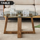 Modern practical circular coffee and tea tables. Made of transparent tempered glass tabletop and wood colored MDF material. Suitable for living rooms and bedrooms.31.5"*31.5"*17.7"