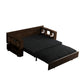 3-in-1 Convertible Sleeper Sofa Bed,Modern Velvet Loveseat Couch with Pull Out Bed,Small Love Seat Futon Sofa Bed with Convertible Office Desk,Black
