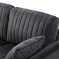 Mid-Century Tufted 3-Seat Sofa Couch for Living Room, Office, Apartment, Dorm, Studio and Small Space, 3 Pillows Included (Black)