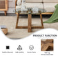 Modern practical circular coffee and tea tables. Made of transparent tempered glass tabletop and wood colored MDF material. Suitable for living rooms and bedrooms.31.5"*31.5"*17.7"