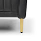 Mid-Century Tufted 3-Seat Sofa Couch for Living Room, Office, Apartment, Dorm, Studio and Small Space, 3 Pillows Included (Black)